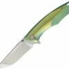 Bestech Dolphin Framelock Green Gold BTKT1707D
