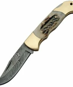 Damascus Lockback Stag