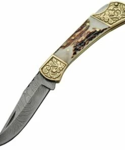 Damascus Stag Engraved Bolster