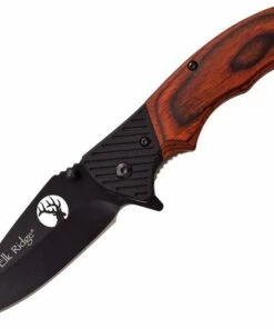 Elk Ridge Linerlock Brown Wood ER566BPW