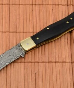 Euro-Knife Exclusive mushroom knife damascus with buffalo horn handmade -Pocket Knives sales exkluzivny hubarsky noz damaskovy s byvolim rohom rucne robeny 13