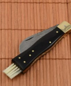 Euro-Knife Exclusive mushroom knife damascus with buffalo horn handmade -Pocket Knives sales exkluzivny hubarsky noz damaskovy s byvolim rohom rucne robeny.