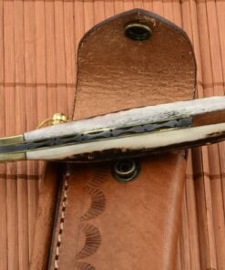 Euro-Knife Exclusive mushroom knife damascus with stag horn handmade -Pocket Knives sales exkluzivny hubarsky noz damaskovy s jelenim parohom rucne robeny