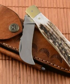 Euro-Knife Exclusive mushroom knife with stag horn handmade -Pocket Knives sales exkluzivny hubarsky noz s jelenim parohom rucne robeny .