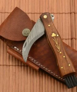 Euro-Knife Mushroom knife damascus handmade -Pocket Knives sales hubarsky noz damaskovy rucne robeny...