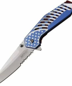 MTech Linerlock A/O Blue Serrated MTA1080S