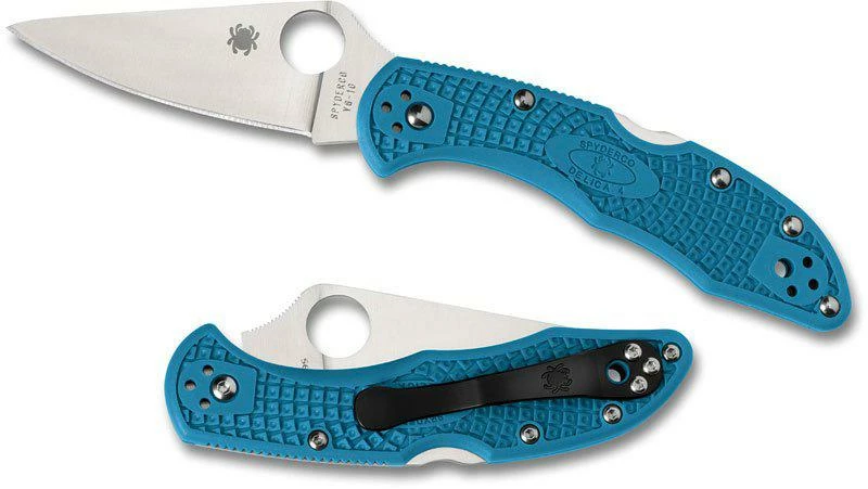 Spyderco Delica Blue Handles SC11FPBL 1 Spyderco Delica Blue Handles SC11FPBL